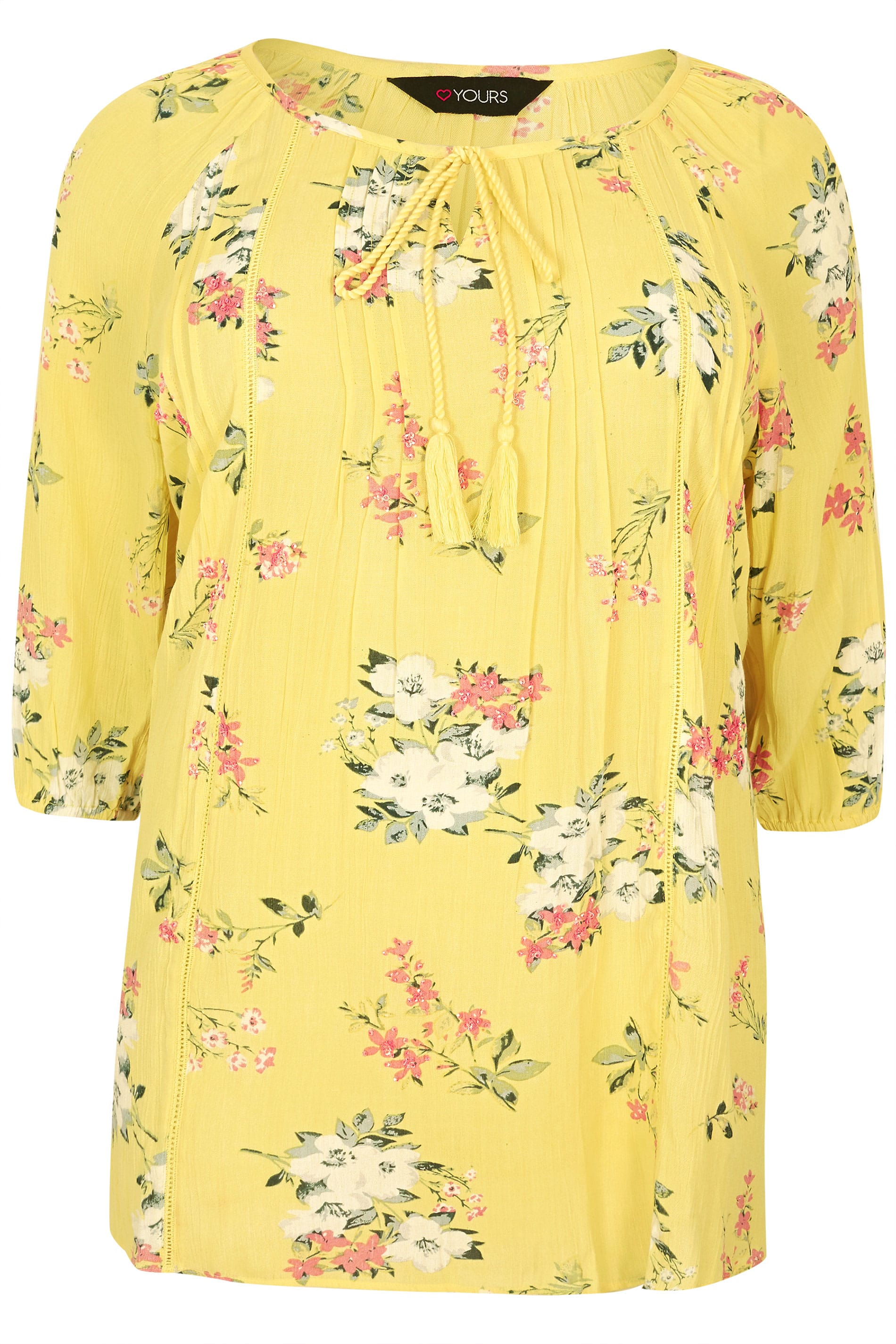 Plus Size Yellow Floral Gypsy Top Sizes 16 To 36 Yours | Free Download ...