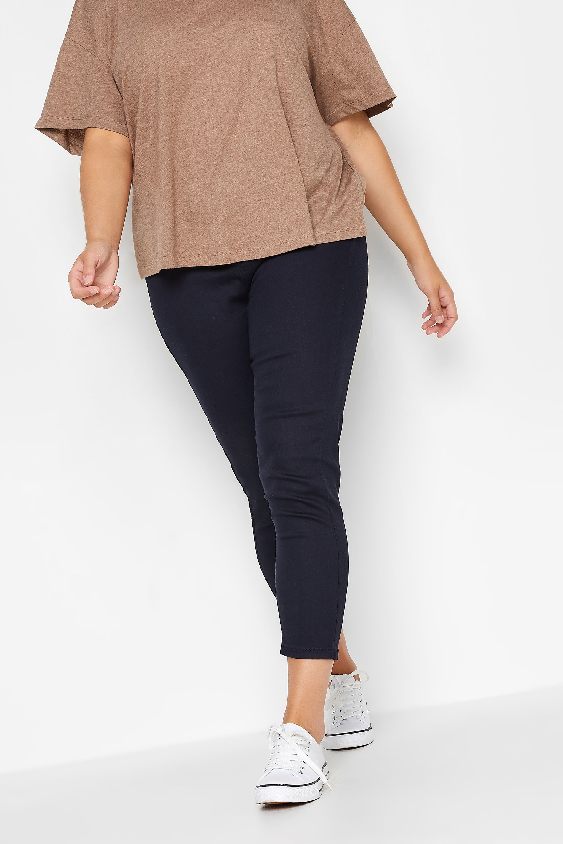 Yours Jeggings Capri Elásticos Azul Marino Grace, Mujer Curvy Y Tallas Grandes, Yours