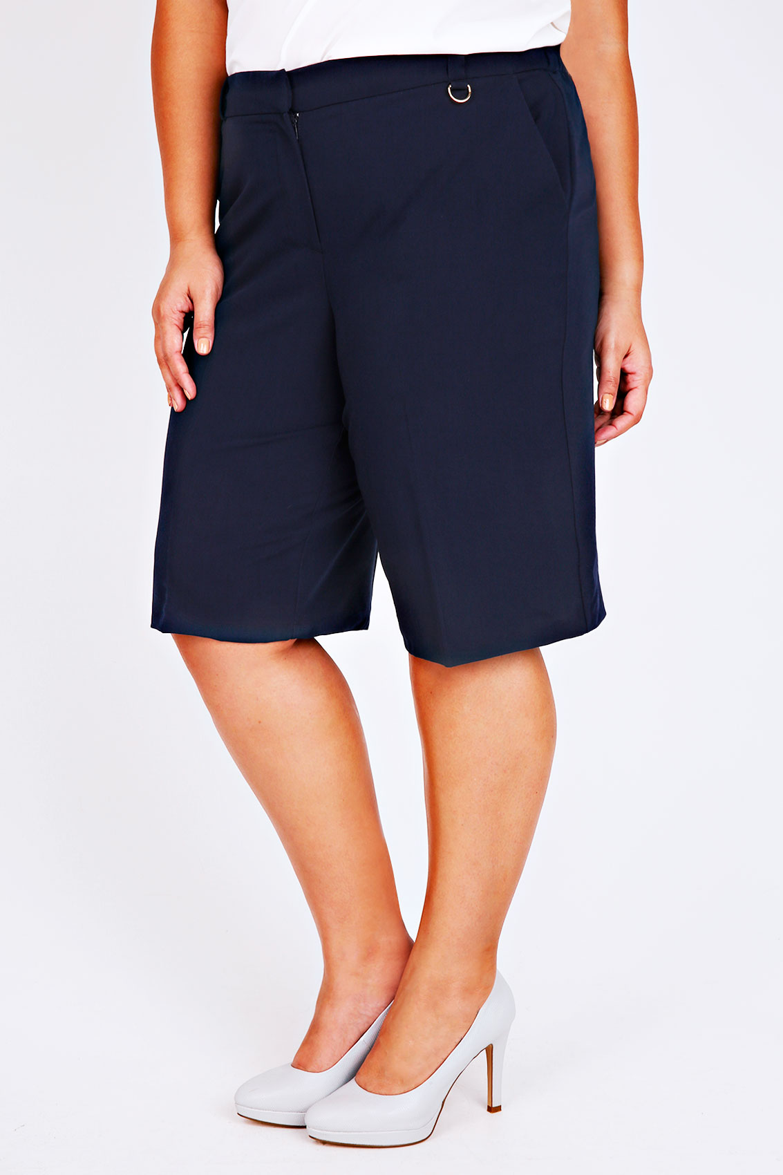 Navy Tailored Shorts Plus Size 14 To 28