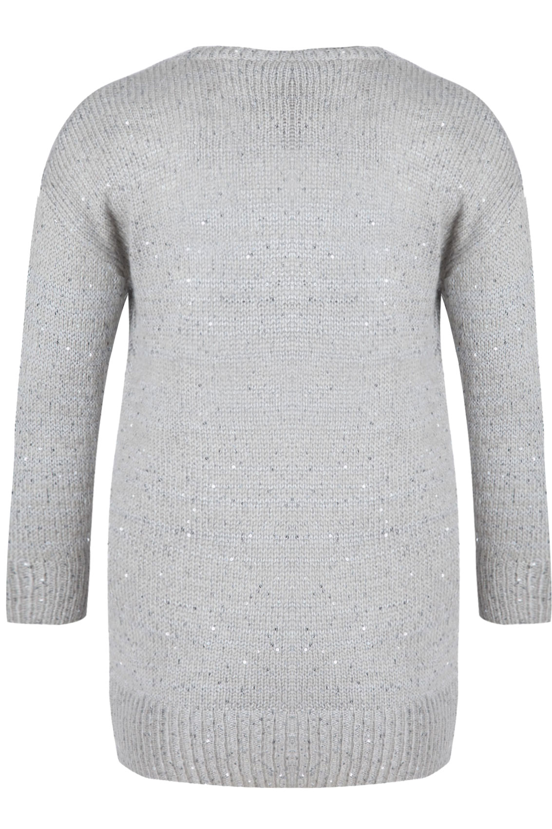 Grey Panda Intarsia Knitted Jumper With Sequin Detail plus size 16,18 ...