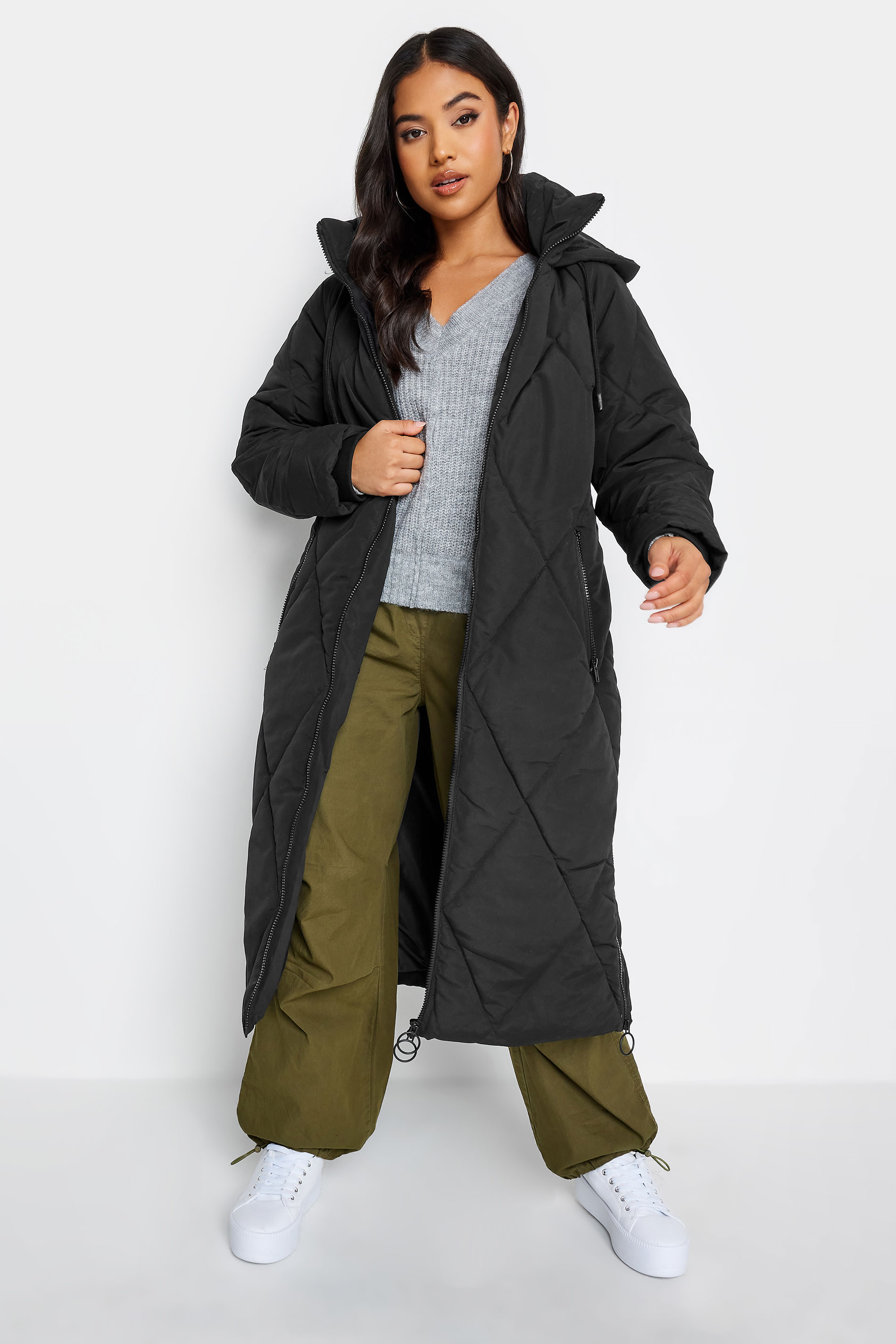 Pixiegirl Black Puffer Maxi Coat 14 Pixiegirl | Petite Women's Petite Coats