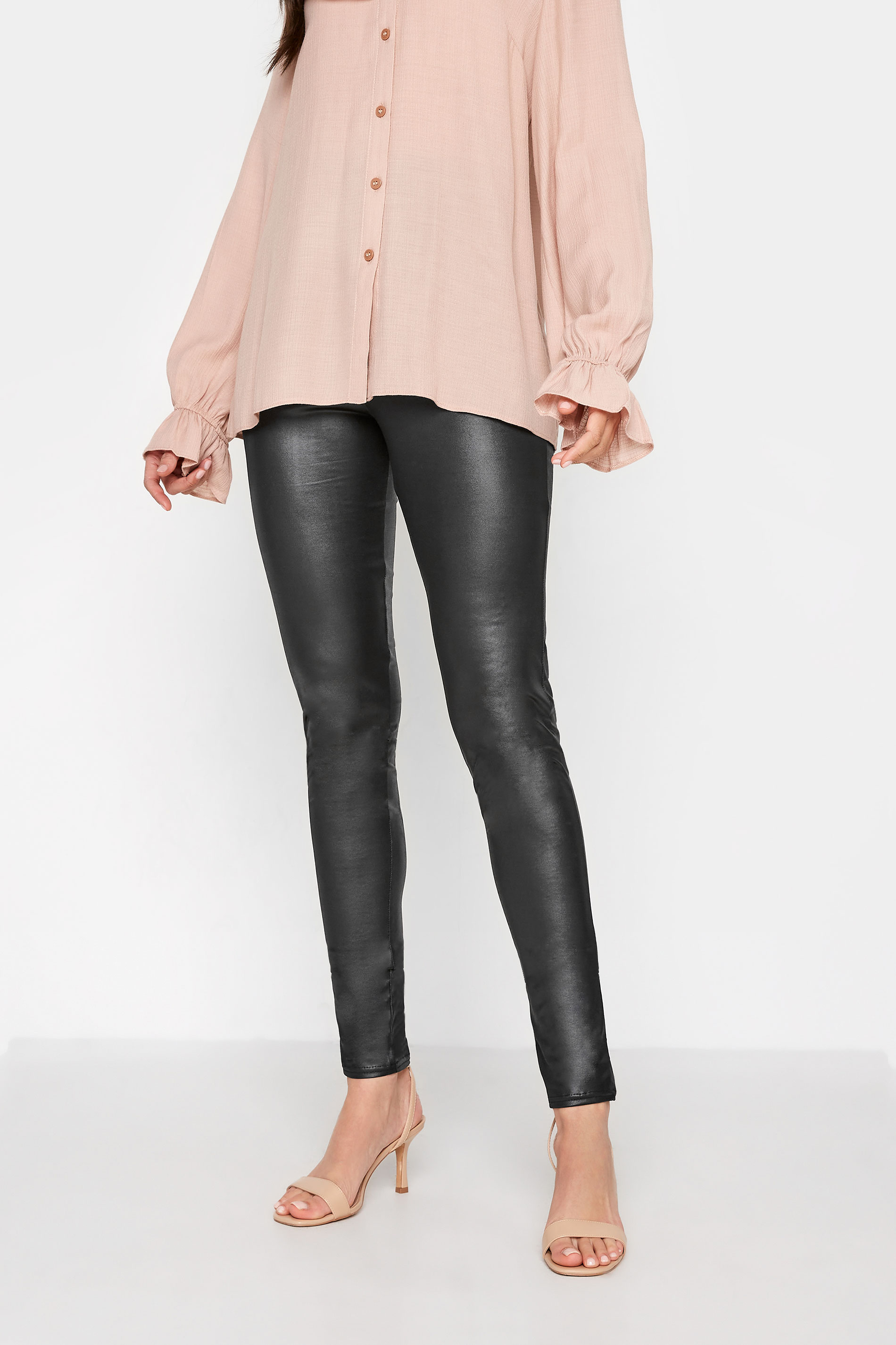 LTS Tall Black Faux Leather Look Leggings
