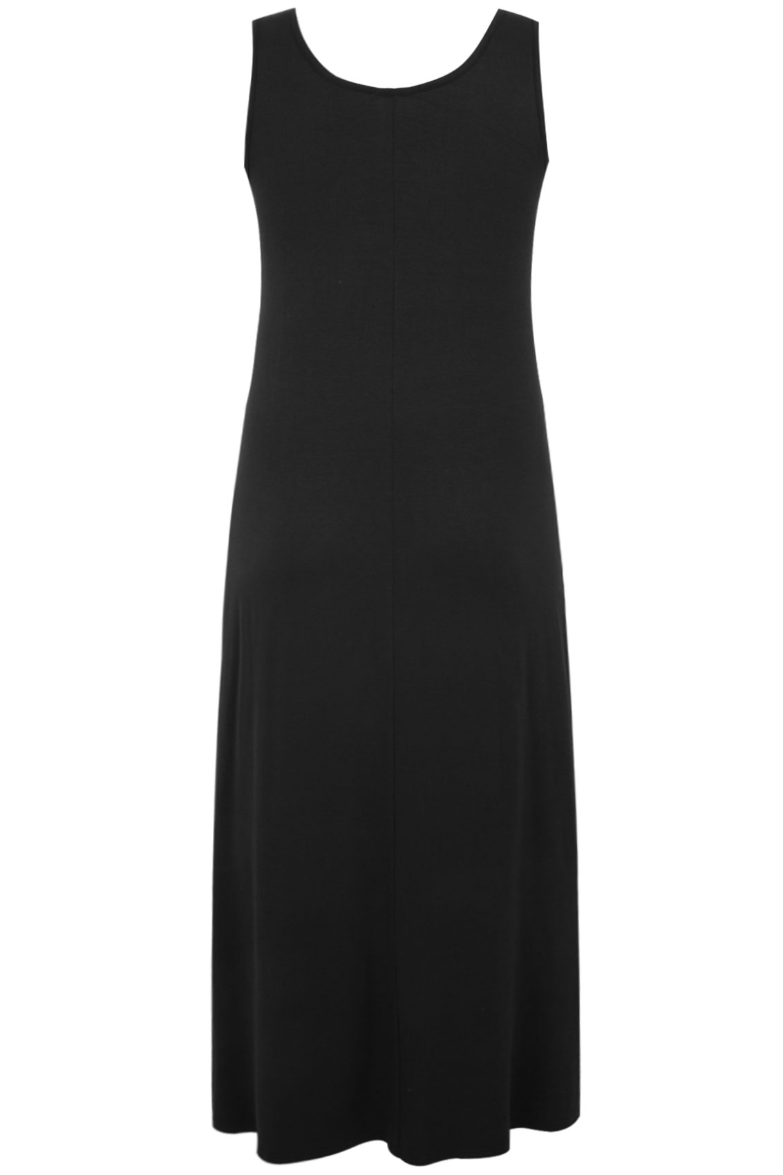 sleeveless black maxi dress