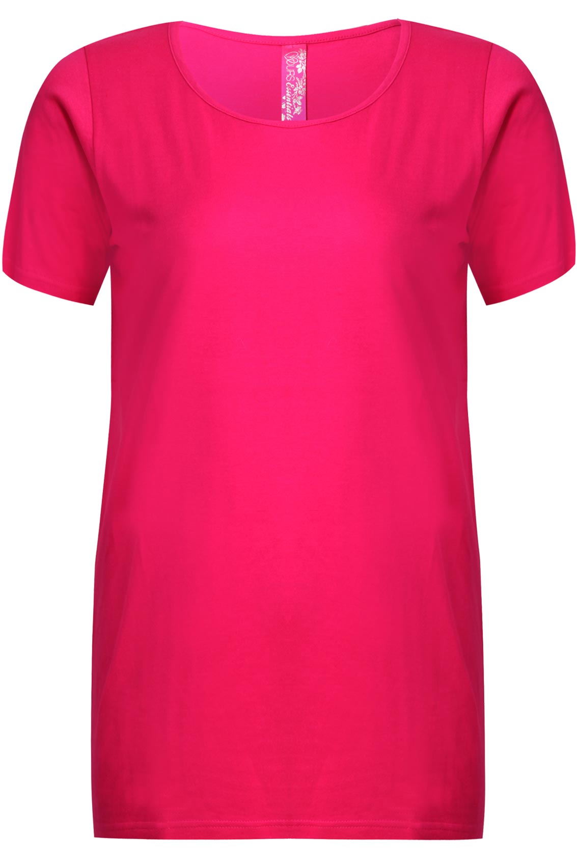 Magenta Short Sleeve Scoop Neck Basic T-shirt plus size 16,18,20,22,24 ...
