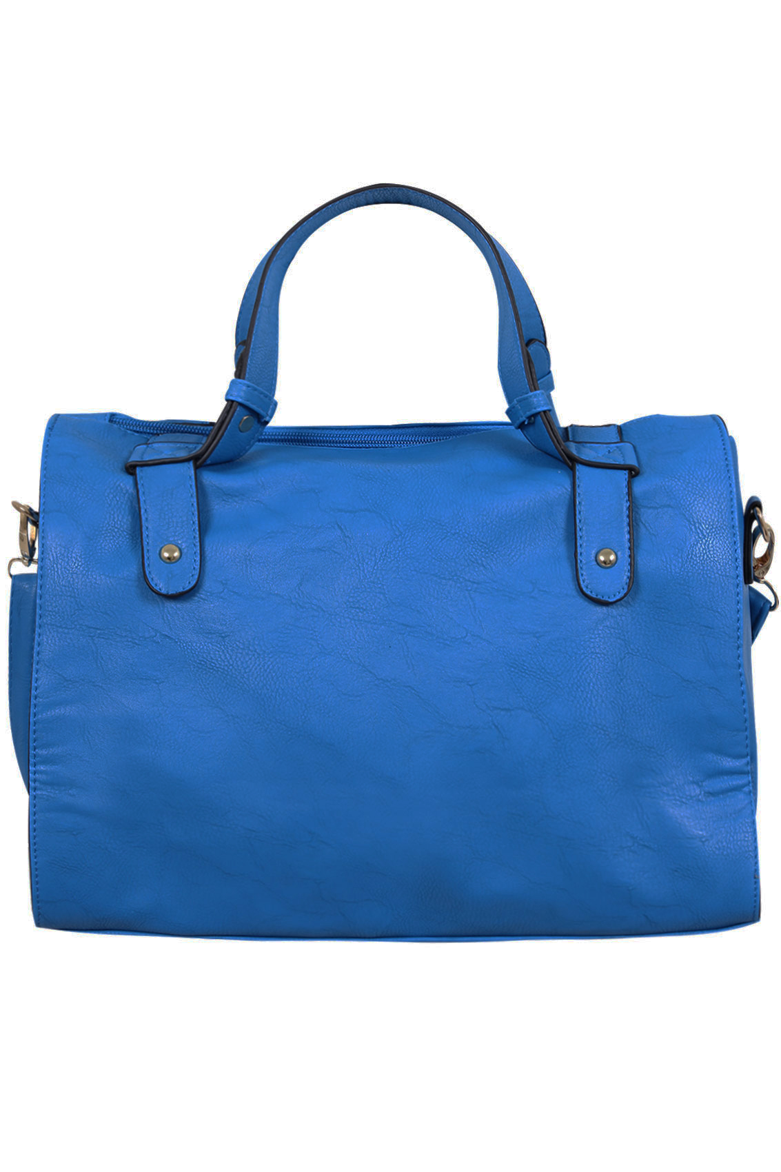 Cobalt Blue studded Tote Bag With Zip Pocket Front