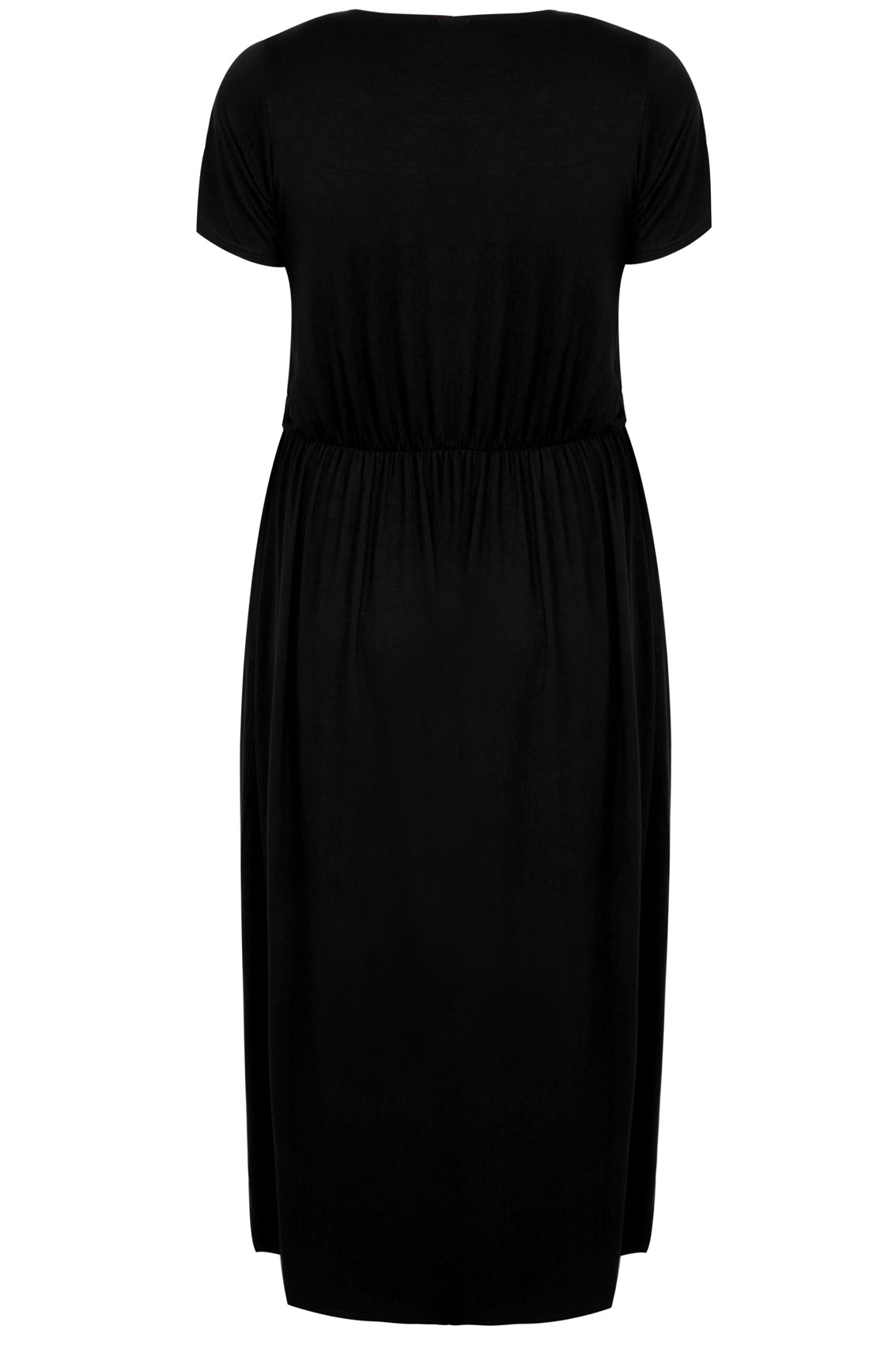 YOURS LONDON Black Maxi Dress With Elasticated Waist, plus Size 16 to 36