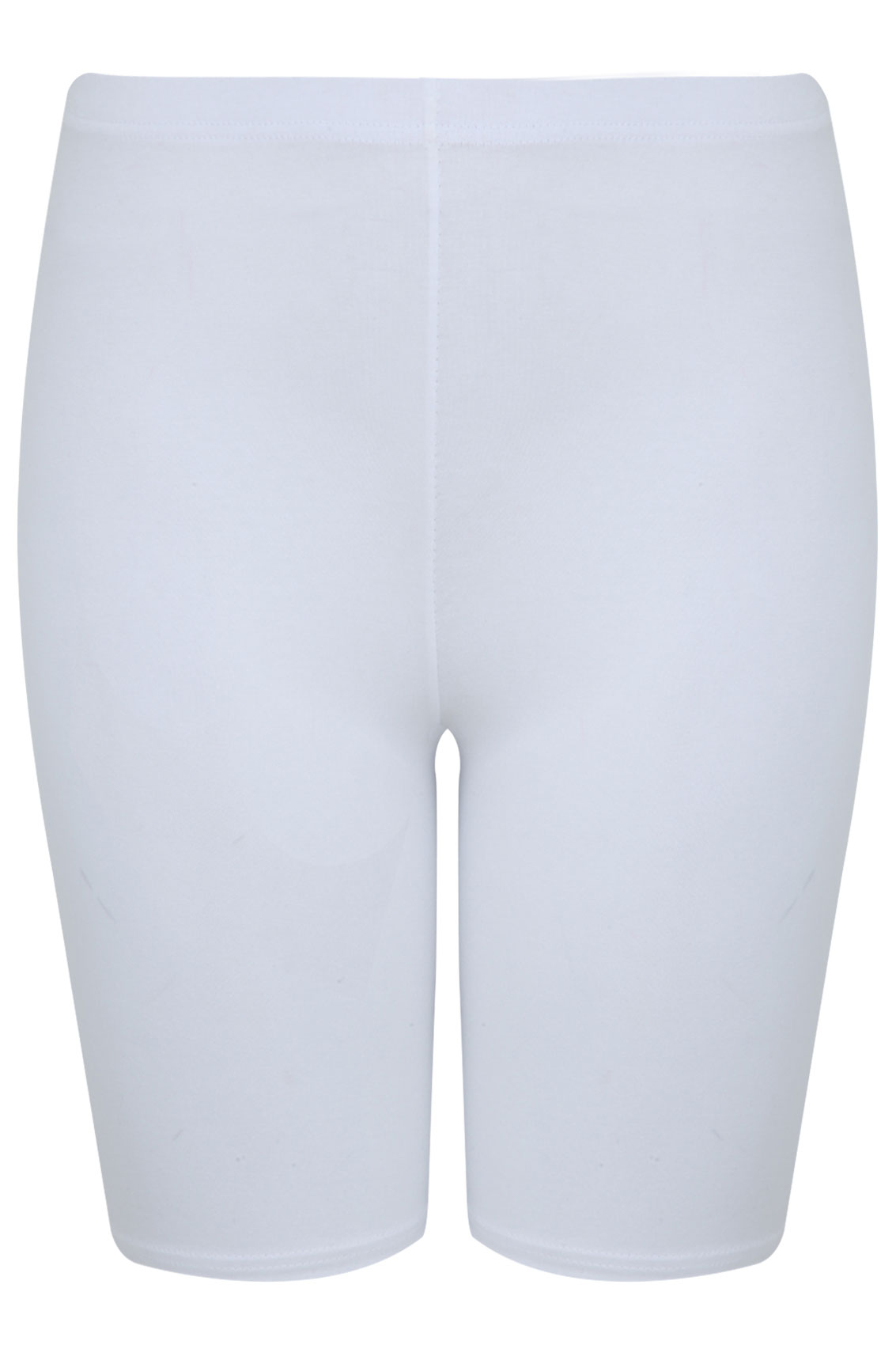 White Cotton Essential Legging Shorts plus size 16 to 36