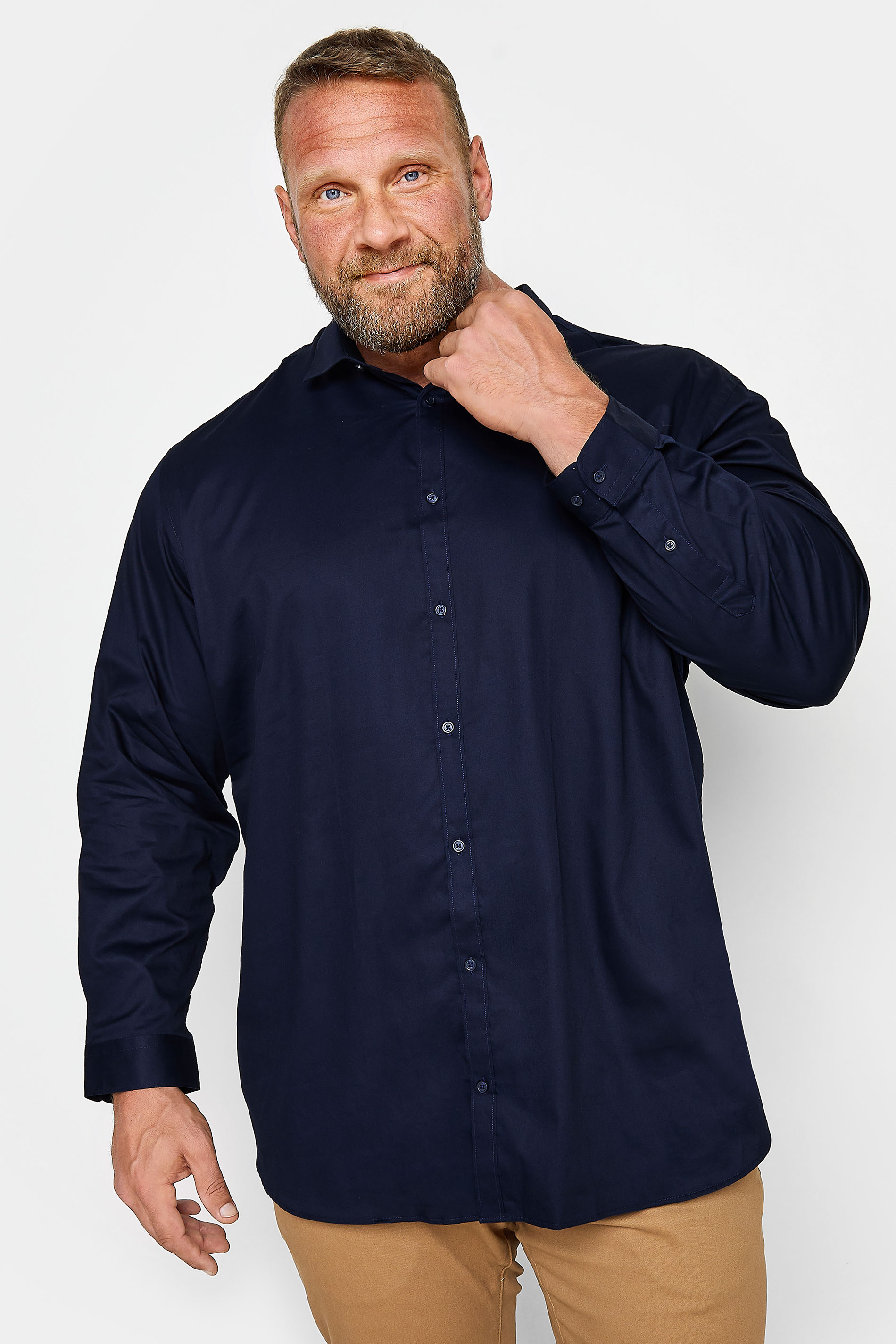 Image of Size 1Xl Mens Jack & Jones Big & Tall Navy Blue Shirt Big & Tall