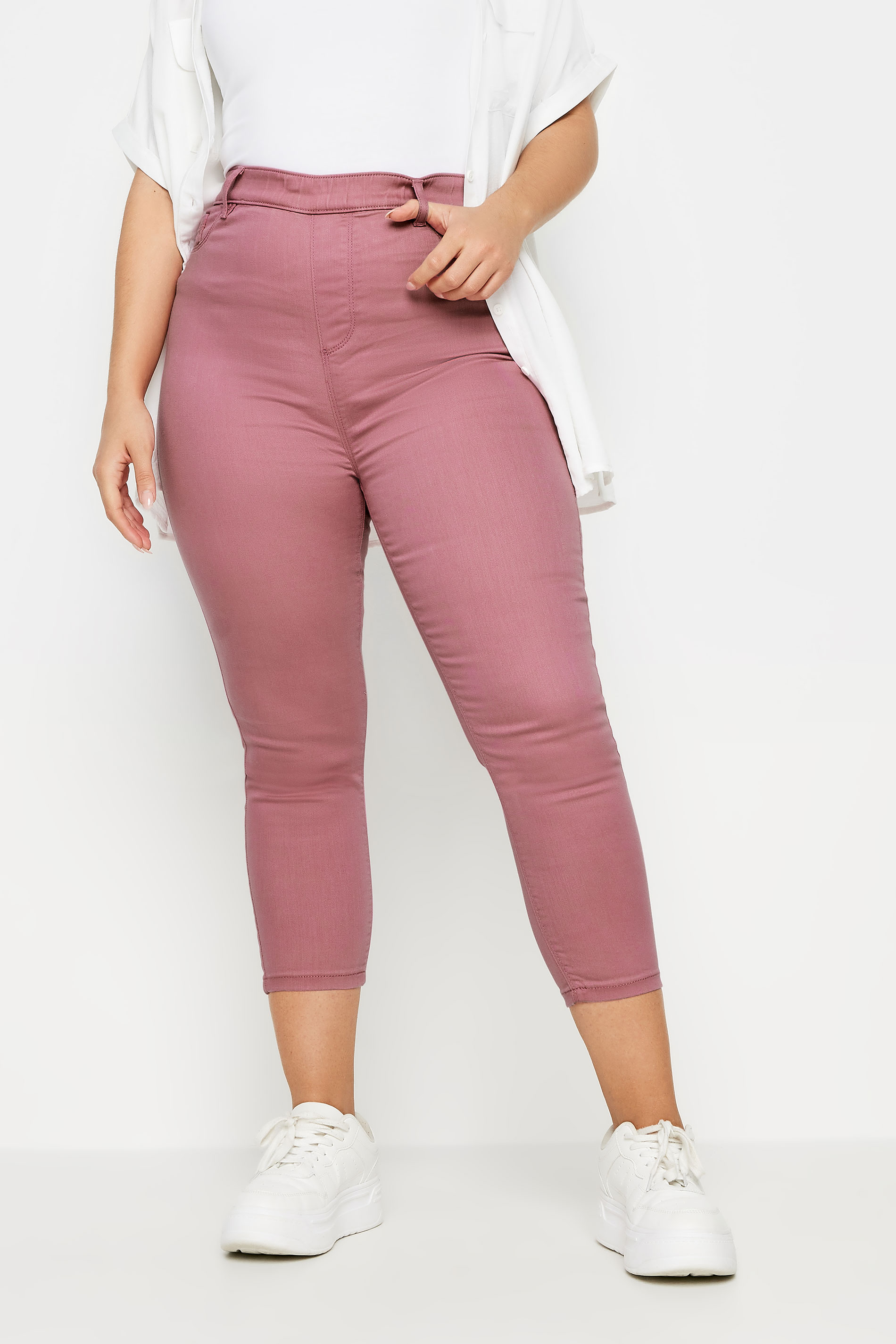 Yours Jeggings Capri Elásticos Rosas Grace, Mujer Curvy Y Tallas Grandes, Yours