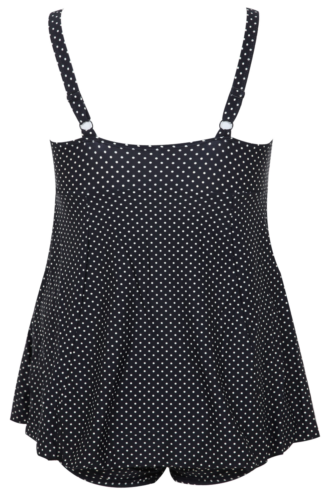 Black Polka Dot Skirted Swimsuit With TUMMY CONTROL Plus Size 16,18,20 ...