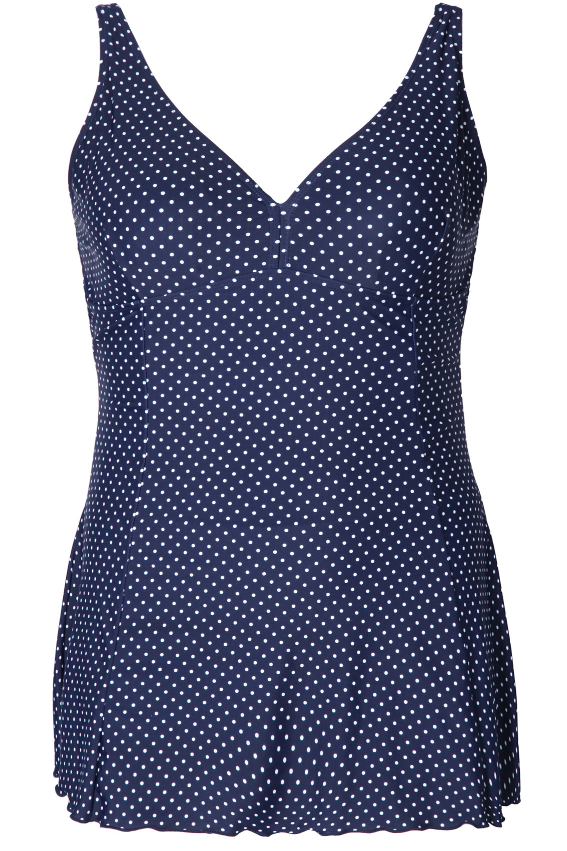 Navy Polka Dot Skirted Swimsuit With TUMMY CONTROL Plus Size 16,18,20 ...