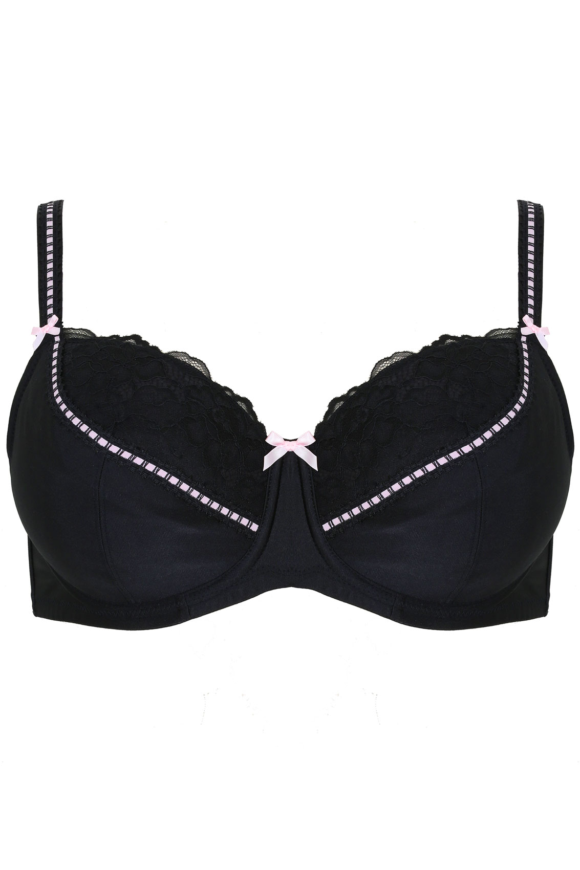 Black  Pink Underwired Soft Padded Bra-3913