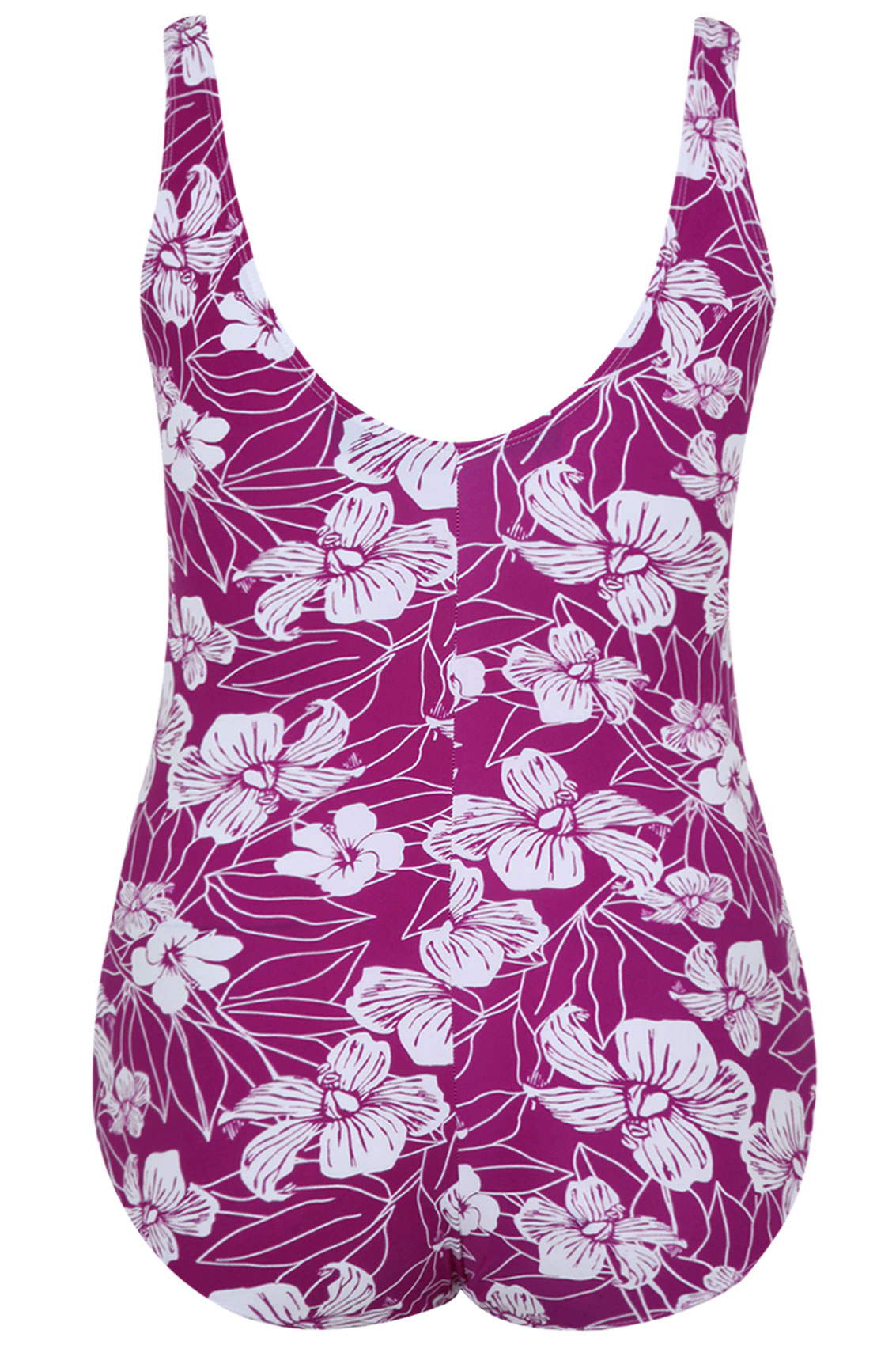 Purple Floral Print Twist Swimsuit With TUMMY CONTROL plus sizes 14,16 ...