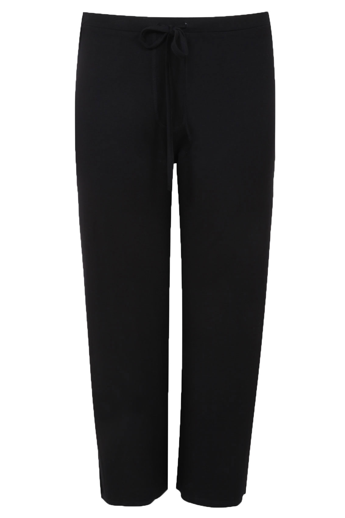 Black Wide Leg Pull On Stretch Jersey Yoga Trousers plus size 16 to 36