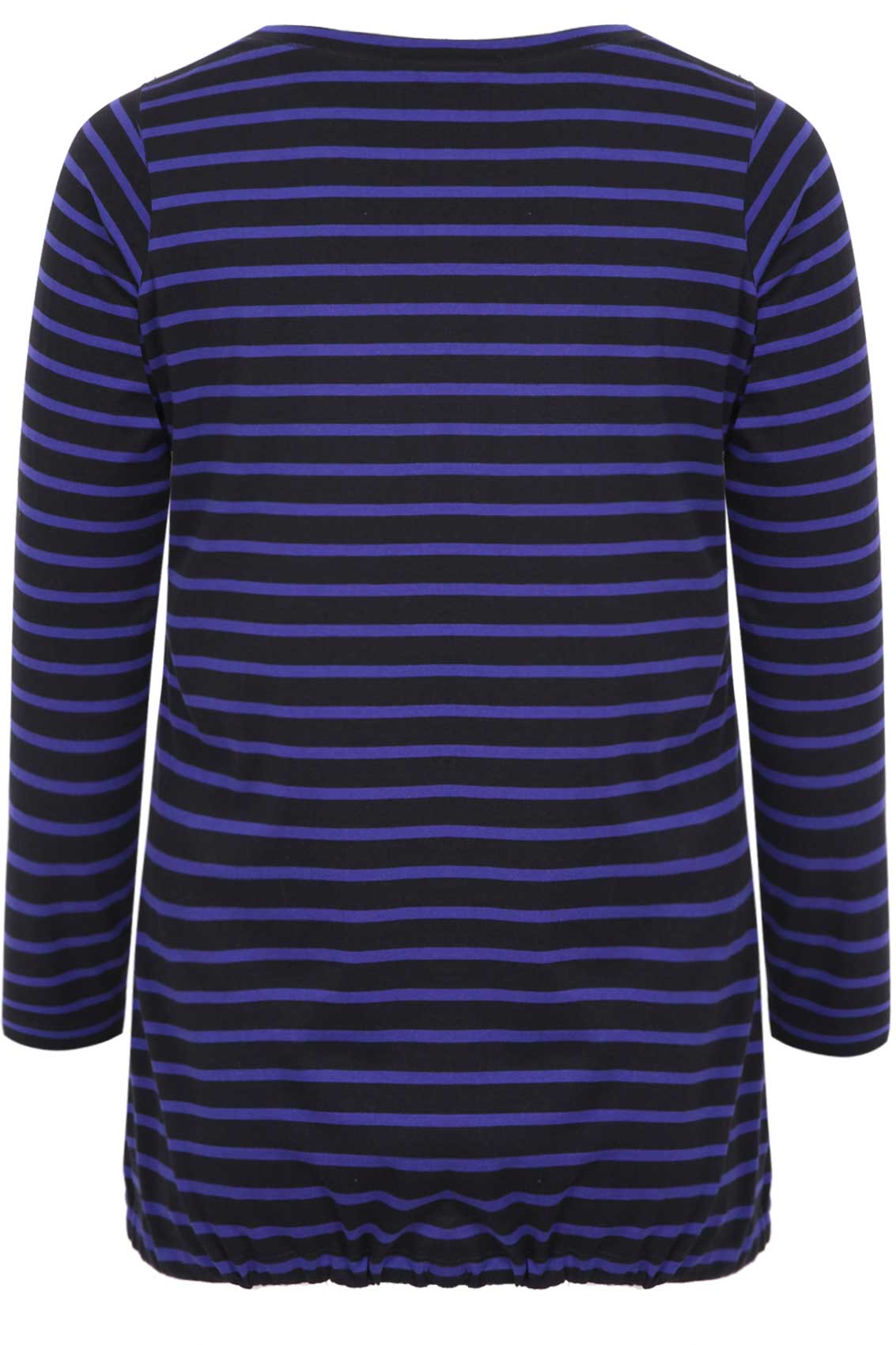 Black & Purple Stripe Long Sleeved T-shirt With Drawcord plus size 16 ...